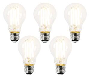 Set od 5 LED žarulja E27 A60 prozirne 3,8 W 806 lm 2700 K