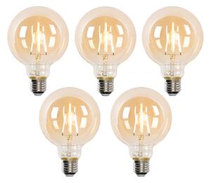 Set od 5 E27 prigušivih LED žarulja G95 4,9W 320 lm 2500K