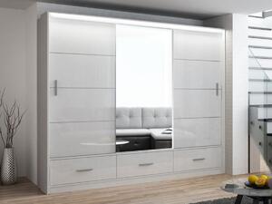 Ormar Honolulu 203, Bijela, Sjajno bijela, 225x255x61cm