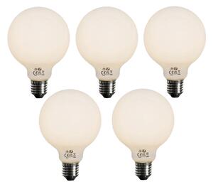 Set od 5 E27 3-stupanjska prigušivala LED žarulja opal G95 4W 450lm 3000K