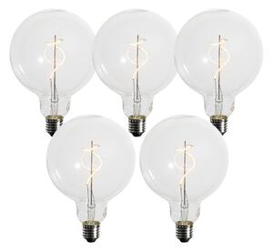Set od 5 E27 prigušivih LED žarulja spiralne niti G125 4W 270 lm 2200K