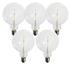 Set od 5 E27 prigušivih LED žarulja sa spiralnim vlaknom G125 4W 270 lm 2700K