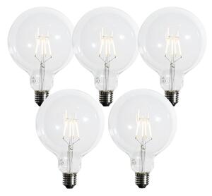 Set od 5 E27 LED žarulja sa spiralnim vlaknom G125 4W 450 lm 2700K s mogućnošću prigušivanja u 3 koraka