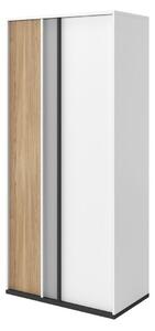 Ormar Marvesi 118, Grafit, Svijetlo siva, Bijela, Hrast, 198x90x50cm
