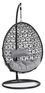 Viseća stolica Comfort Garden 529, Siva, Crna, 196x95x95cm