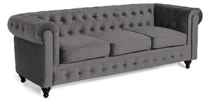 Sofa chesterfield Manor House Ophfenu 109, Siva, 77x222x85cm