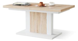Sklopivi stolić za kavu Glendale 103, Sonoma hrast, Bijela, 60x70cm