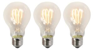 Set od 3 LED žarulja s uvijenom žarnom niti E27 A60 prozirne 3W 210lm 2200K