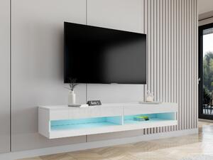 TV stol Venenou 120, Sjajno bijela, Bijela, 30x180x40cm
