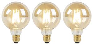 Set od 3 LED žarulja E27 Dim to Warm G95 zlatne 8W 806lm 2000-2700K