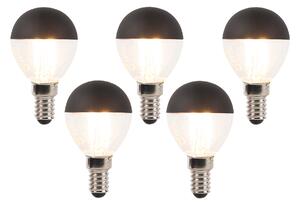 Set od 5 prigušivih LED žarulja s filamentom E14 P45 crna 300lm 2700K