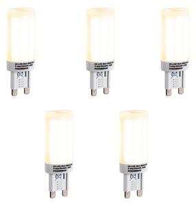 Set od 5 prigušivih LED žarulja G9 s 3 stupnja prigušenja, opal, 4,5 W, 500 lm, 2700 K