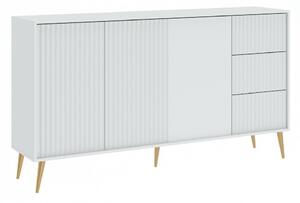 Komoda Cirferi 102, Zlatno, Bijela, 98x180x40cm, Bukva