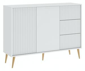 Komoda Cirferi 101, Zlatno, Bijela, 98x135x40cm, Bukva