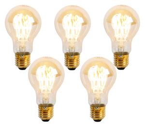 Set od 5 E27 prigušivih LED spiralnih žarulja A60 Goldline 4W 270 lm 2200K