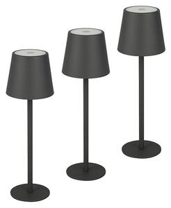 Starlux Paola Punjiva stolna svjetiljka Paola Mini (3 Kom., 1,6 W, D x Š x V: 8,6 x 8,6 x 27 cm, Topla bijela, Crne boje)