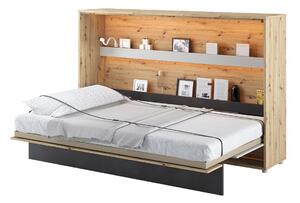 Zidni krevet Concept Pro Lenart Levfere 104, Artisan hrast, Beige, Siva, 137x148cm