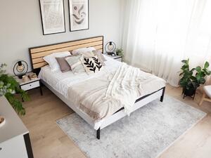 Set za spavaću sobu Almela 106, Hrast, Siva, Crna, 212cm