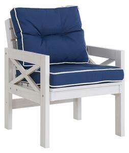 Vrtna fotelja Riverton 757, Plava, Bijela, 80x60x72cm, Bor