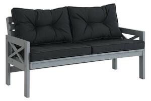 Vrtna sofa Chicago 1876, Siva, Crna, 80x155x72cm, Bor