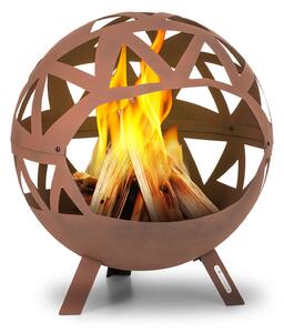 Blumfeldt Colima, ognjište, Ø 66 cm, sferni oblik, s rešetkom za drveni ugljen i rešetkom za pepeo, geometrijski oblik