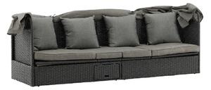 Vrtna sofa Dallas 2309, Siva, Crna, 65x210x60cm