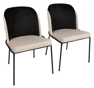 Woody Fashion Set stolica (2 komada), Crno Krema, Dore 118