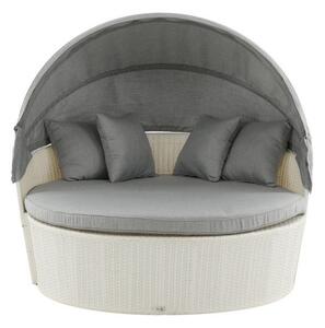 Vrtna sofa Dallas 2810, Siva, Bijela, 72x153x76cm