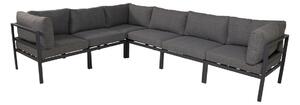 Vrtna sofa Dallas 3802, Crna, Siva, 65.5x218x288cm
