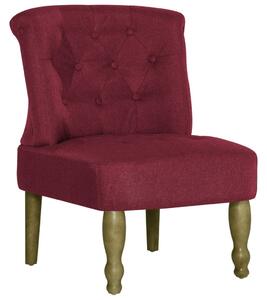 VidaXL Francuska stolica od tkanine crvena boja vina