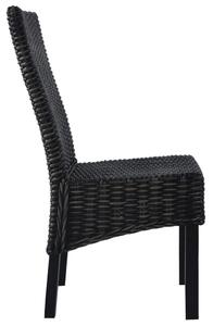 VidaXL Blagovaonske stolice od kubu ratana i drva manga 6 kom crne