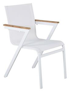 Vrtna stolica Dallas 679, Svijetlo drvo, Bijela, 87x57x61cm, Tikovina
