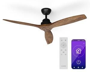 Klarstein Stropni ventilator Santa Elena Smart 52", Ø 132 cm, 9.060 m³/h, lopatice od pravog drveta, 6 brzina, daljinski upravljač