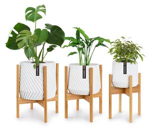 Fox & Fern Zeist stalak za biljke, set od 3 komada, 2 visine, kombiniran, plug-in dizajn, prirodan