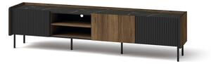 TV stol Tivsali 107, Orah, Mat crna, 47.1x200x40cm