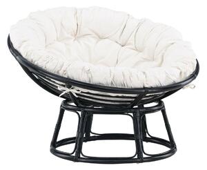 Vrtna fotelja Dallas 4460, Bijela, Crna, 91x115x101cm, Bambus