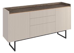 Komoda Elbtei 102, Beige, Tamni hrast, 86x166x40cm