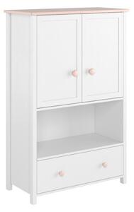 Komoda Elblive 125, Svijetlo ružičasta, Bijela, 131x85x42cm
