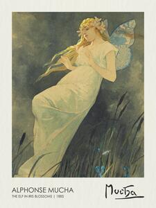 Reprodukcija The Elf in the Iris Blossoms (1885), Alfons Mucha