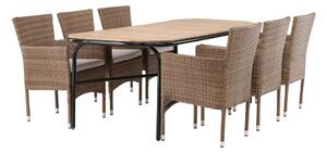 Set stola i stolica Dallas 3525, PVC pletivo, Metal, Bagrem