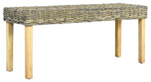 VidaXL Klupa 110 cm od prirodnog ratana kubu i masivnog drva manga