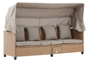Vrtna sofa Dallas 4816, Smeđa, Beige, 65x200x60cm