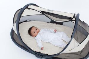 DERYAN prigodni putni krevetić Baby Luxe s mrežom za komarce krem