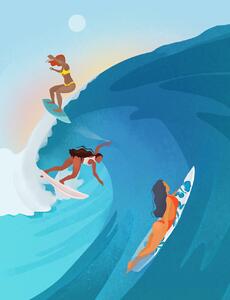 Ilustracija Surfers, Petra Lizde, (30 x 40 cm)