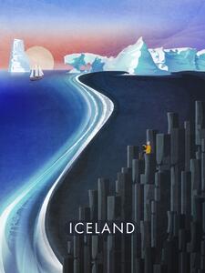 Ilustracija Iceland, Emel Tunaboylu, (30 x 40 cm)