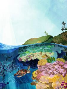 Ilustracija Underwater World, Goed Blauw, (30 x 40 cm)