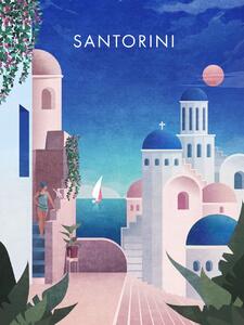 Ilustracija Santorini, Emel Tunaboylu, (30 x 40 cm)