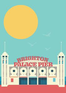 Ilustracija Brighton Pier, Gail Myerscough, (30 x 40 cm)