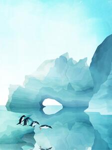 Ilustracija Penguins By Day, Goed Blauw, (30 x 40 cm)