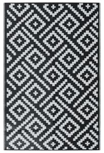 VidaXL Vanjski tepih bijelo-crni 190 x 290 cm PP